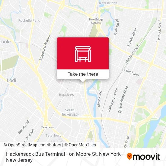 Hackensack Bus Terminal - on Moore St map