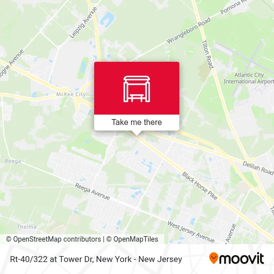 Rt-40/322 at Tower Dr map