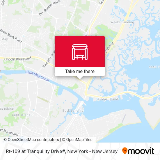 Rt-109 at Tranquility Drive# map
