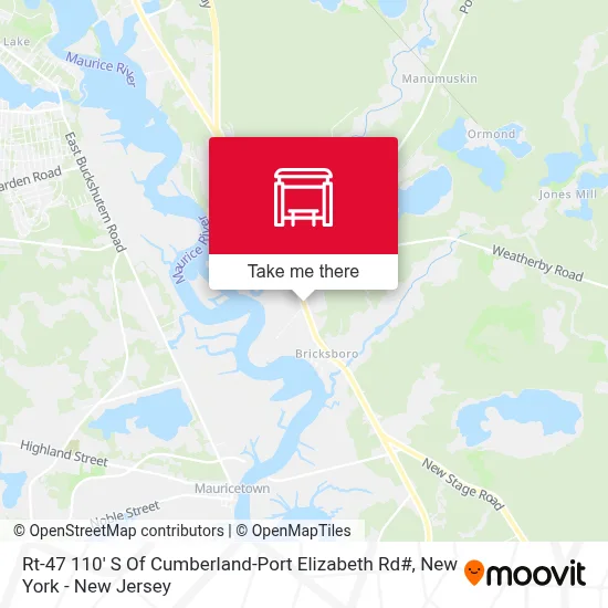 Rt-47 110' S Of Cumberland-Port Elizabeth Rd# map