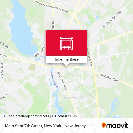 Main St at 7th Street map