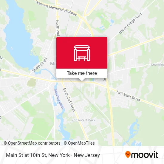 Main St at 10th St map