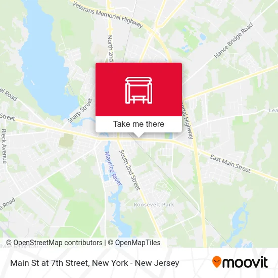 Main St at 7th Street map