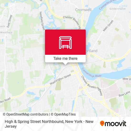 High & Spring Street Northbound map