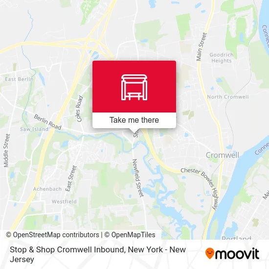 Stop & Shop Cromwell Inbound map