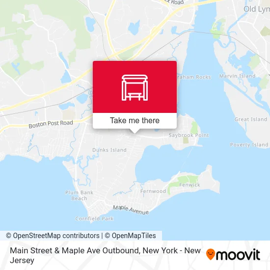 Main Street & Maple Ave Outbound map