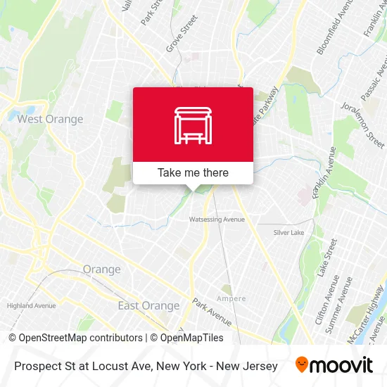 Prospect St at Locust Ave map