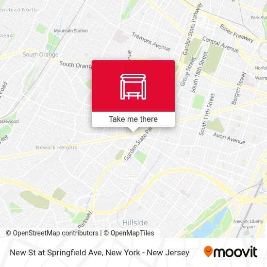 New St at Springfield Ave map
