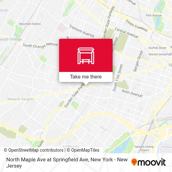 North Maple Ave at Springfield Ave map