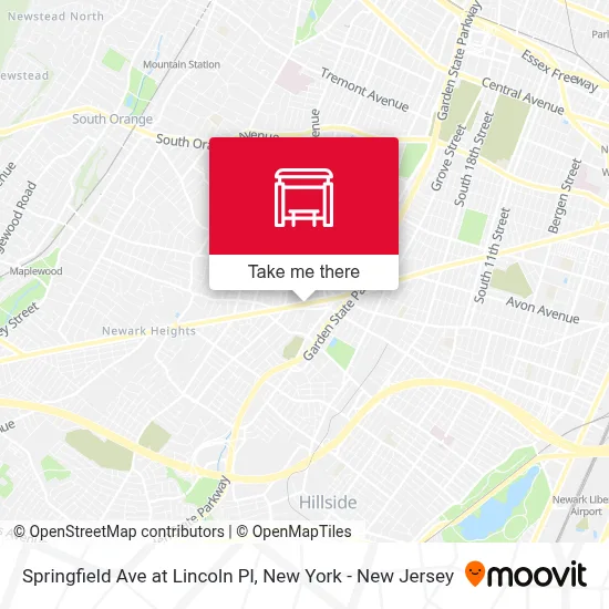 Springfield Ave at Lincoln Pl map
