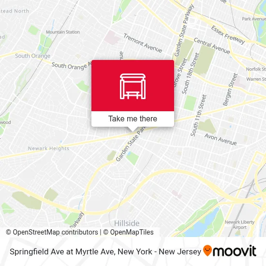 Springfield Ave at Myrtle Ave map