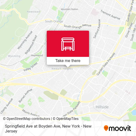 Springfield Ave at Boyden Ave map
