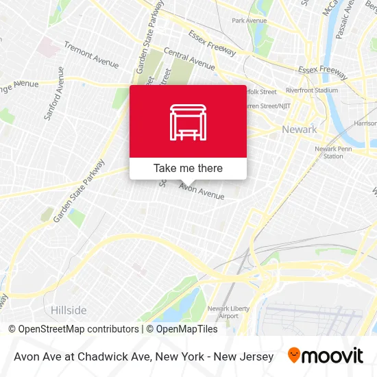 Avon Ave at Chadwick Ave map