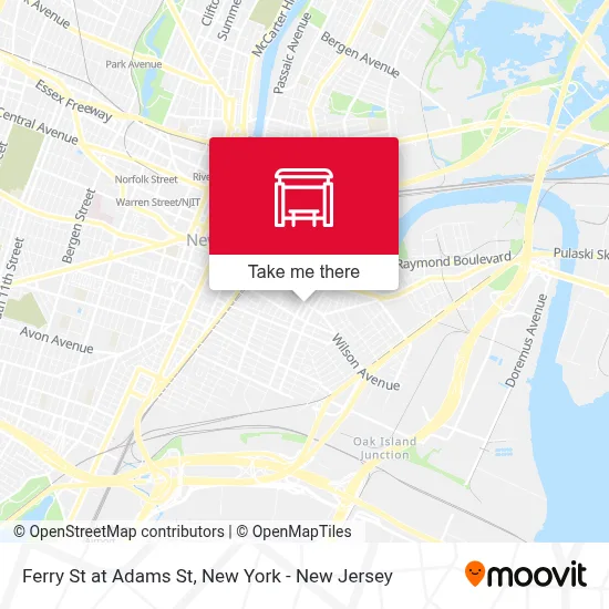 Ferry St at Adams St map