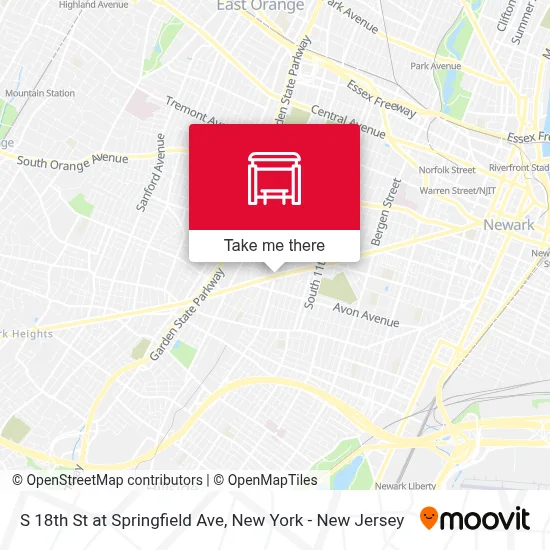 S 18th St at Springfield Ave map