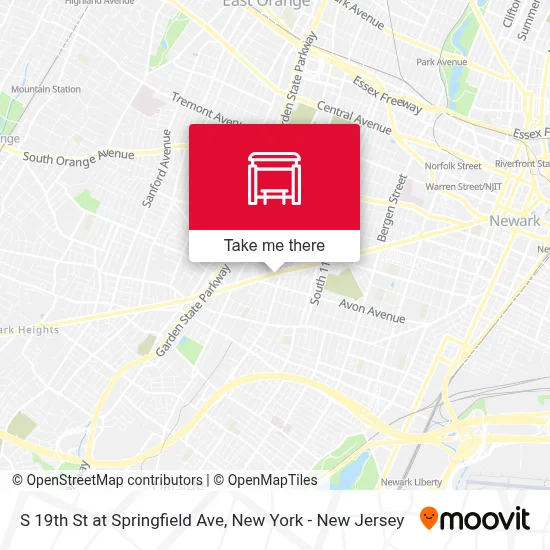 S 19th St at Springfield Ave map