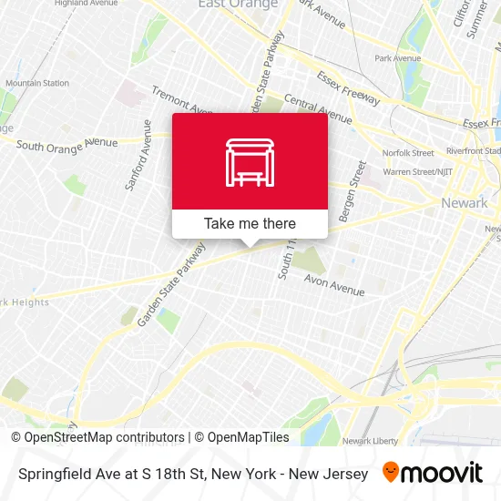 Springfield Ave at S 18th St map