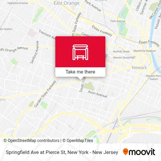 Springfield Ave at Pierce St map