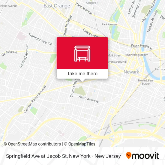 Springfield Ave at Jacob St map