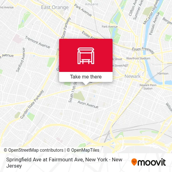 Springfield Ave at Fairmount Ave map