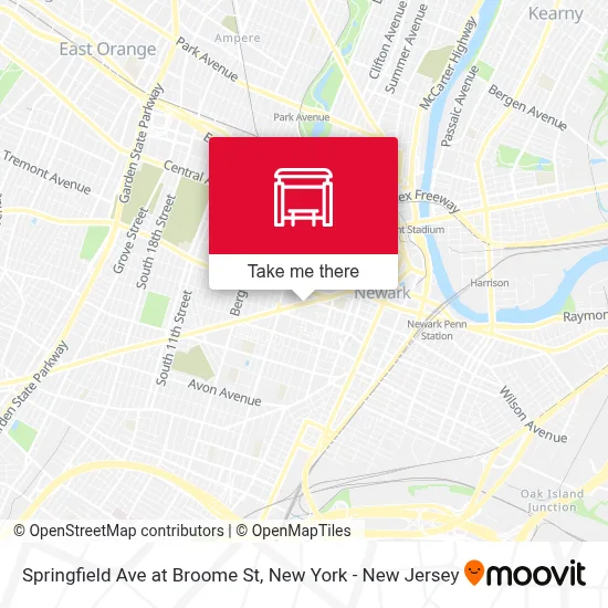 Springfield Ave at Broome St map