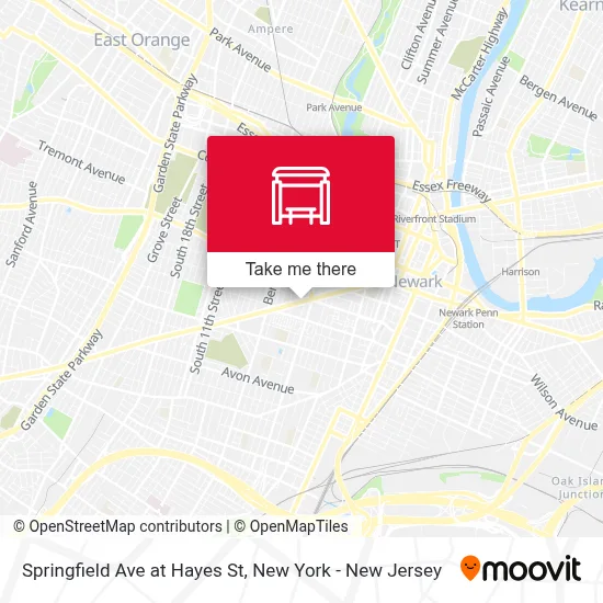 Springfield Ave at Hayes St map