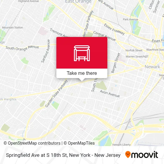 Springfield Ave at S 18th St map