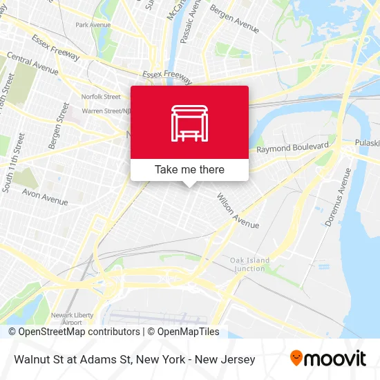 Walnut St at Adams St map
