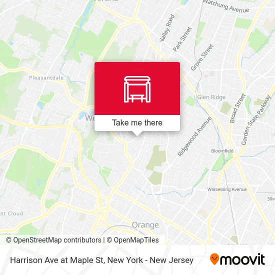 Harrison Ave at Maple St map