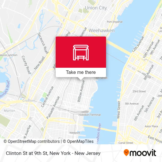 Clinton St at 9th St map