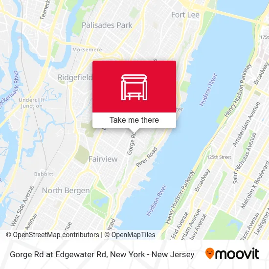 Gorge Rd at Edgewater Rd map