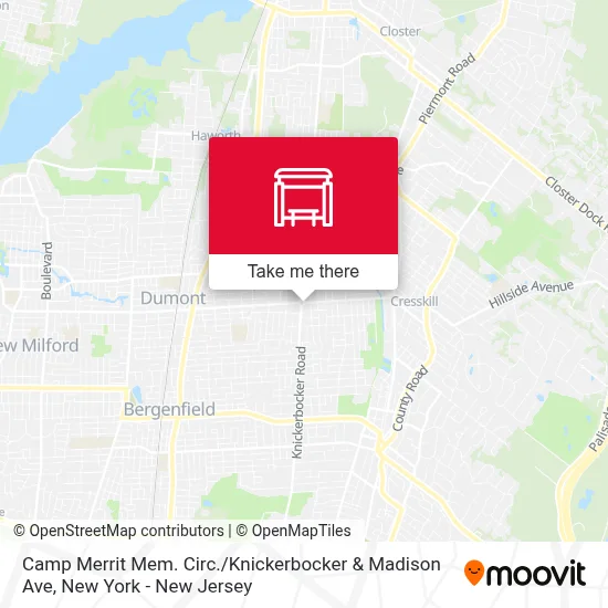 Camp Merrit Mem. Circ. / Knickerbocker & Madison Ave map