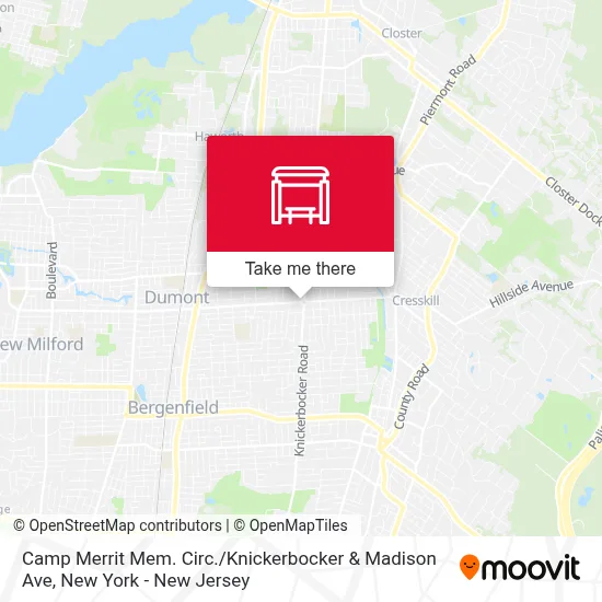 Camp Merrit Mem. Circ. / Knickerbocker & Madison Ave map
