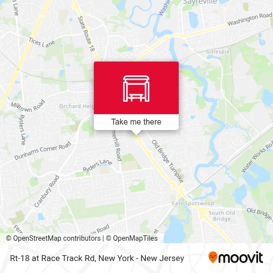 Rt-18 at Race Track Rd map