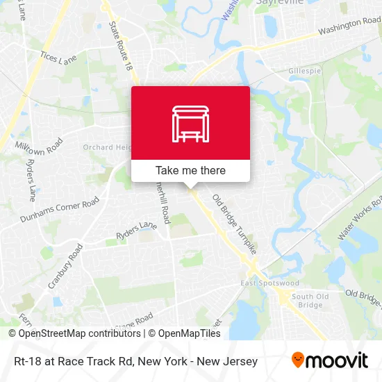 Rt-18 at Race Track Rd map