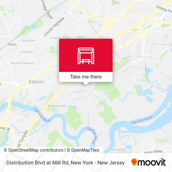 Distribution Blvd at Mill Rd map