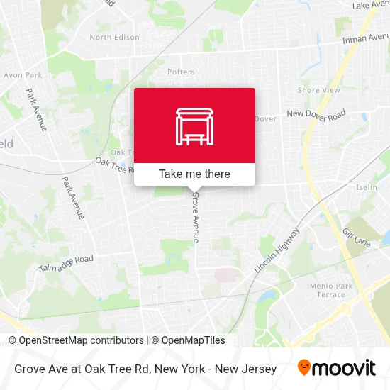 Grove Ave at Oak Tree Rd map
