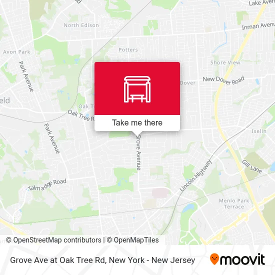 Grove Ave at Oak Tree Rd map