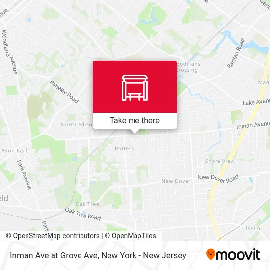 Inman Ave at Grove Ave map