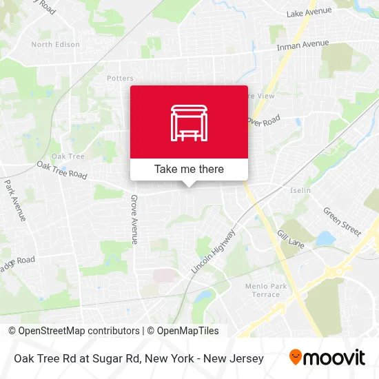 Oak Tree Rd at Sugar Rd map