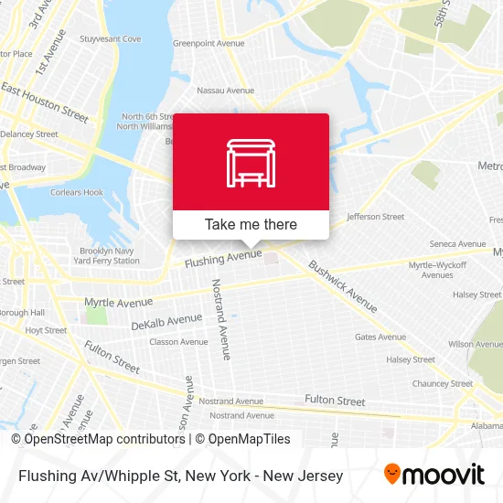 Flushing Av/Whipple St map