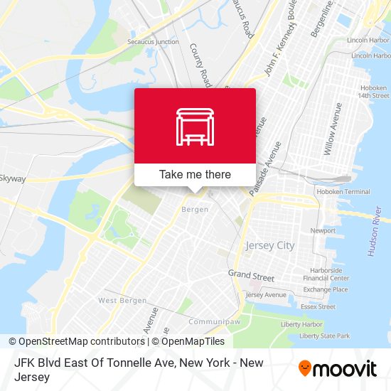 Mapa de JFK Blvd East Of Tonnelle Ave