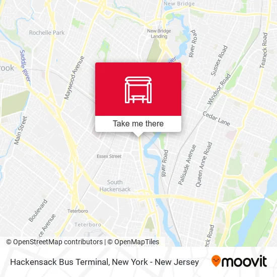 Hackensack Bus Terminal map