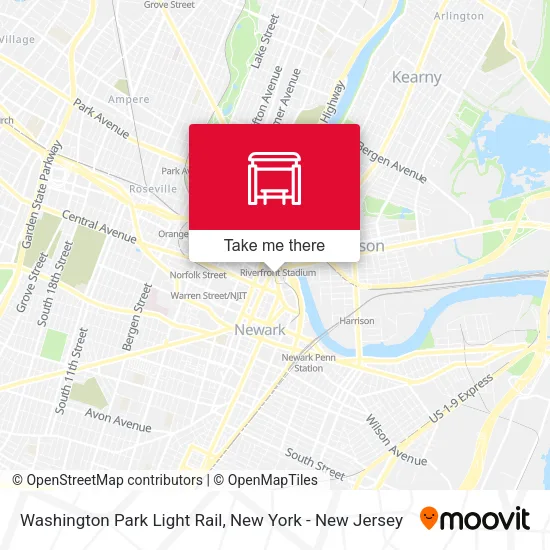 Washington Park Light Rail map