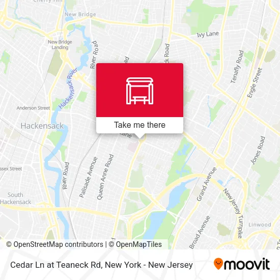 Cedar Ln at Teaneck Rd map