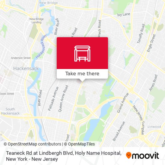 Teaneck Rd at Lindbergh Blvd, Holy Name Hospital map