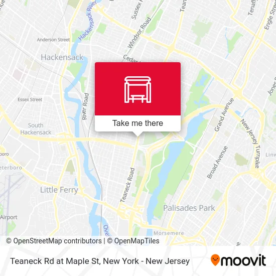 Teaneck Rd at Maple St map