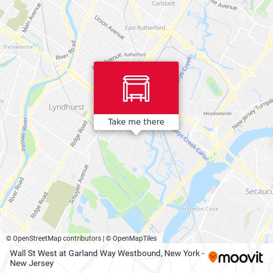 Wall St West at Garland Way Westbound map