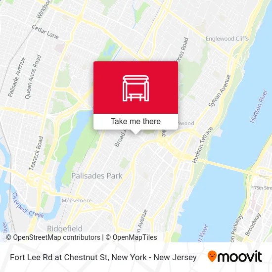 Fort Lee Rd at Chestnut St map
