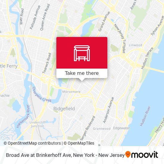Broad Ave at Brinkerhoff Ave map